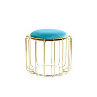 BEISTELLTISCH Metall, Kunststoff, Glas, Textil, Holzwerkstoff  - Türkis/Goldfarben, Basics, Glas/Holzwerkstoff (50/45/50cm) - Kayoom