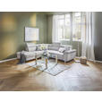 ECKSOFA inkl. Funktionen Hellgrau Cord  - Silberfarben/Hellgrau, Design, Textil/Metall (226/257cm) - Xora