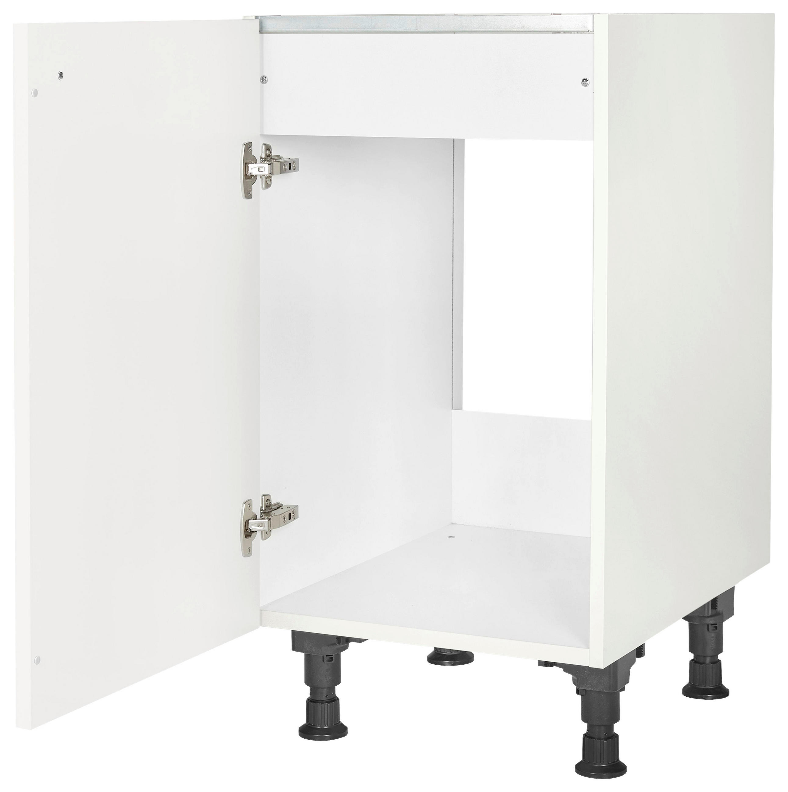 SPÜLENUNTERSCHRANK 45/87/56 cm in Weiß - Schwarz/Weiß, MODERN, Holzwerkstoff/Metall (45/87/56cm) - Nobilia