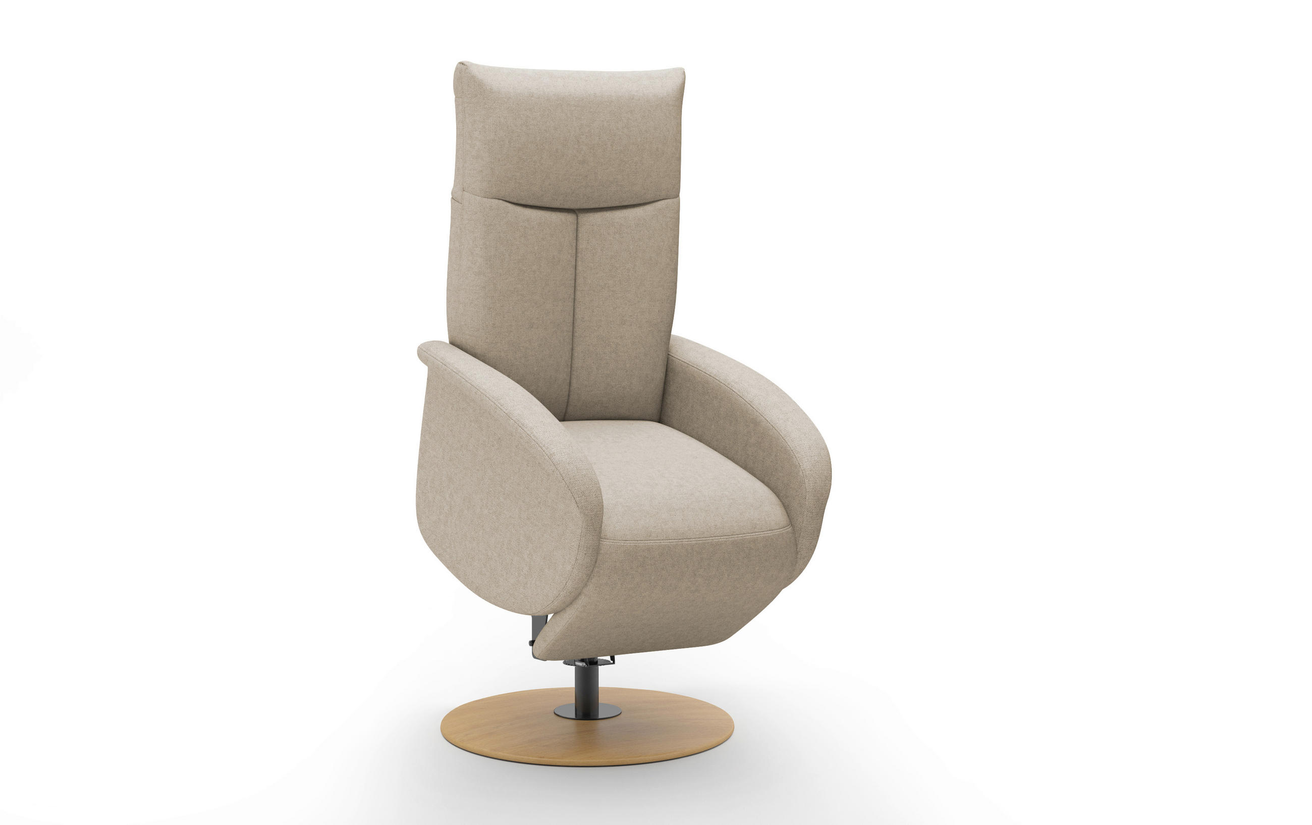 RELAXSESSEL Textil Taupe  - Taupe/Eichefarben, Konventionell, Holzwerkstoff/Textil (75/112/82cm) - Sit & More