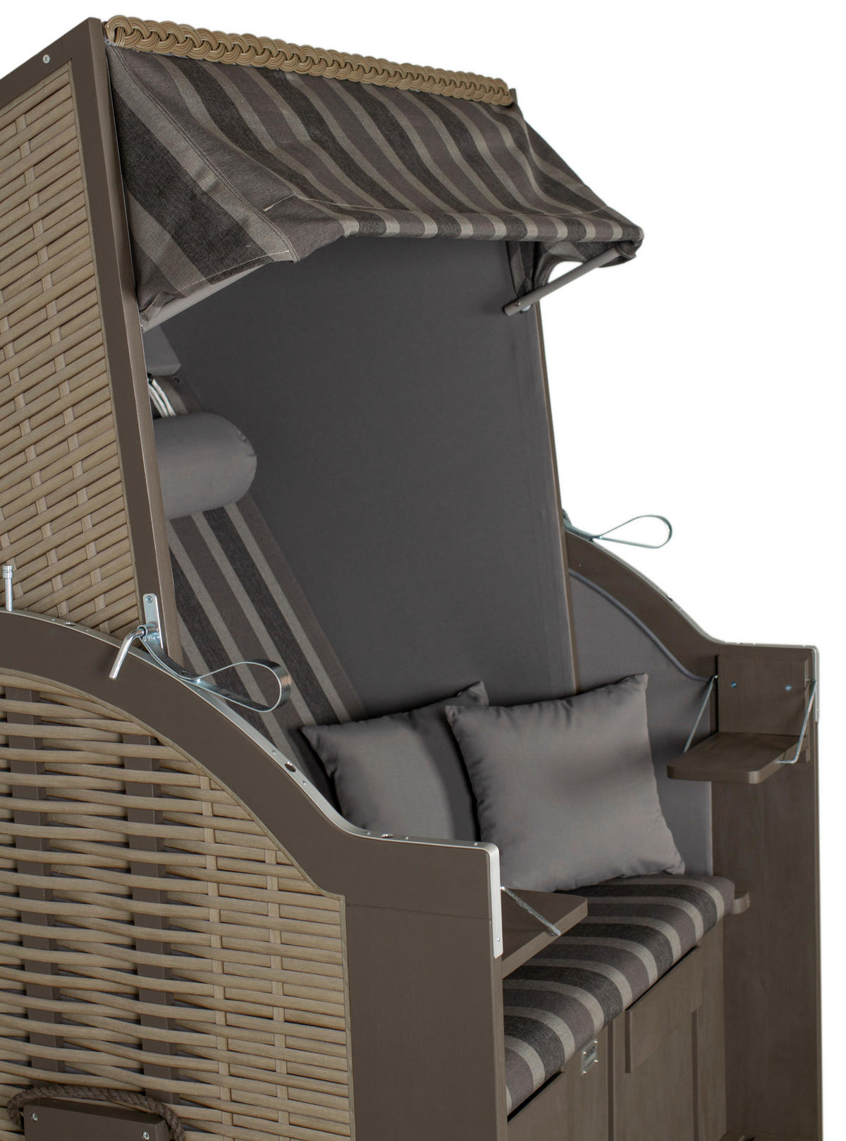 STRANDKORB Dunkelgrau  - Dunkelgrau, LIFESTYLE, Holz/Textil (120/160/80cm)