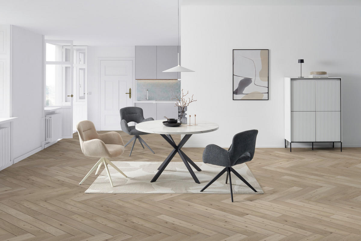 ARMLEHNSTUHL  in Eisen Webstoff  - Beige/Weiß, MODERN, Holz/Textil (62/84/62cm) - Livetastic