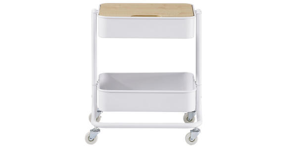 SERVIERWAGEN in Weiß, Eichefarben - Eichefarben/Weiß, Design, Holzwerkstoff/Kunststoff (43/49,5/35cm) - Carryhome