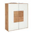 HIGHBOARD Kerneiche vollmassiv gebürstet, gewachst, lackiert, matt Weiß - Weiß, Design, Glas/Holz (117/138/39cm) - Valnatura