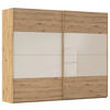SCHWEBETÜRENSCHRANK 271/223/68 cm 2-türig Champagner, Eiche Artisan  - Champagner/Eichefarben, Design, Glas/Holzwerkstoff (271/223/68cm) - Xora