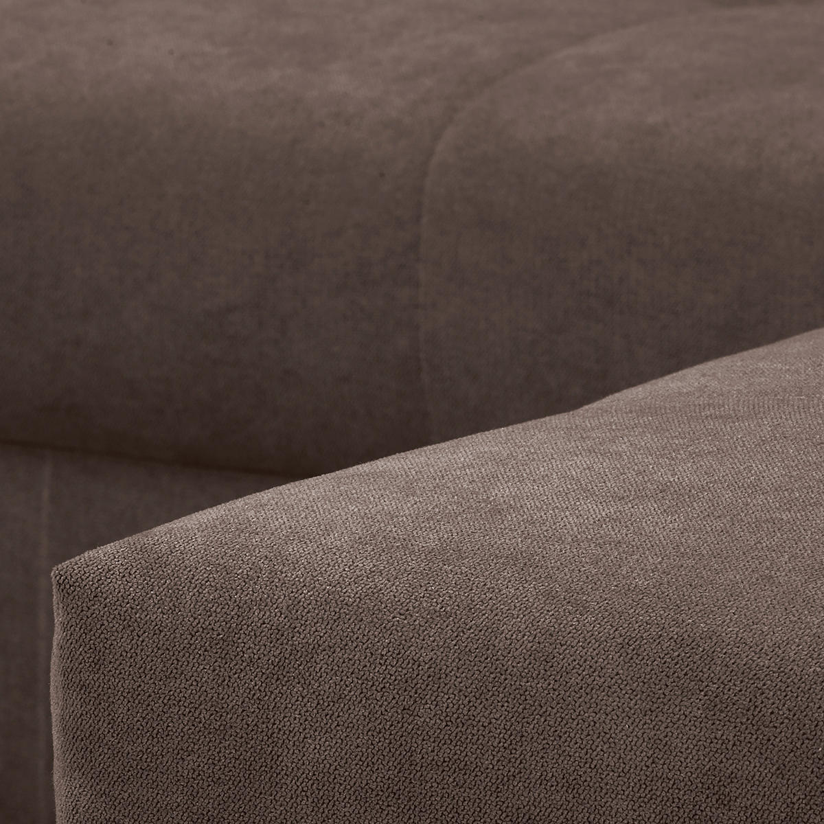 ECKSOFA Ariella Graubraun Mikrofaser  - Graubraun/Naturfarben, Design, Holz/Textil (231/161cm) - Livetastic