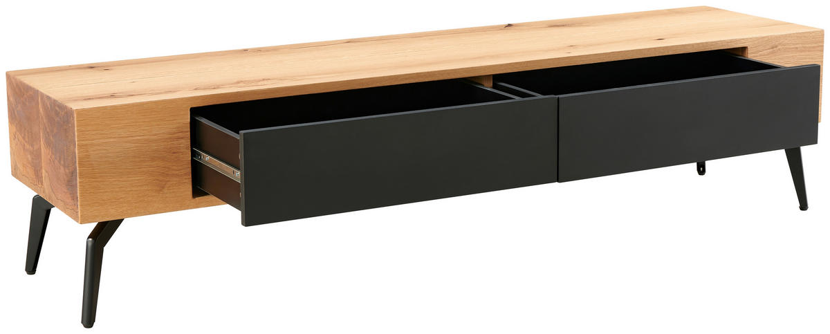 LOWBOARD  in 160/38/40 cm  - Schwarz/Naturfarben, Design, Holz/Metall (160/38/40cm) - Livetastic