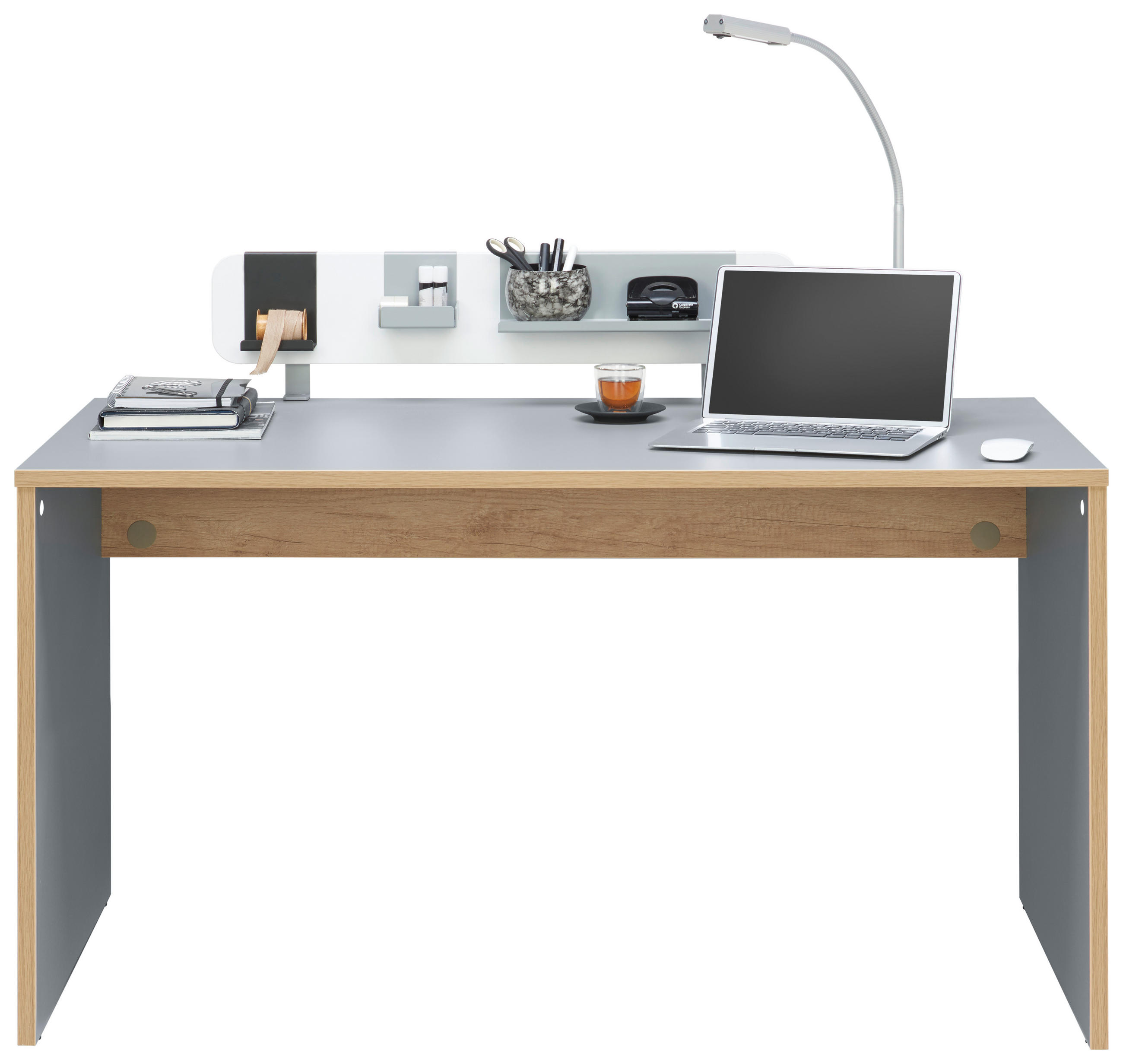 SCHREIBTISCH 130/70/72,7 cm  in Grau, Eichefarben  - Eichefarben/Grau, Modern, Holz/Holzwerkstoff (130/70/72,7cm) - Paidi