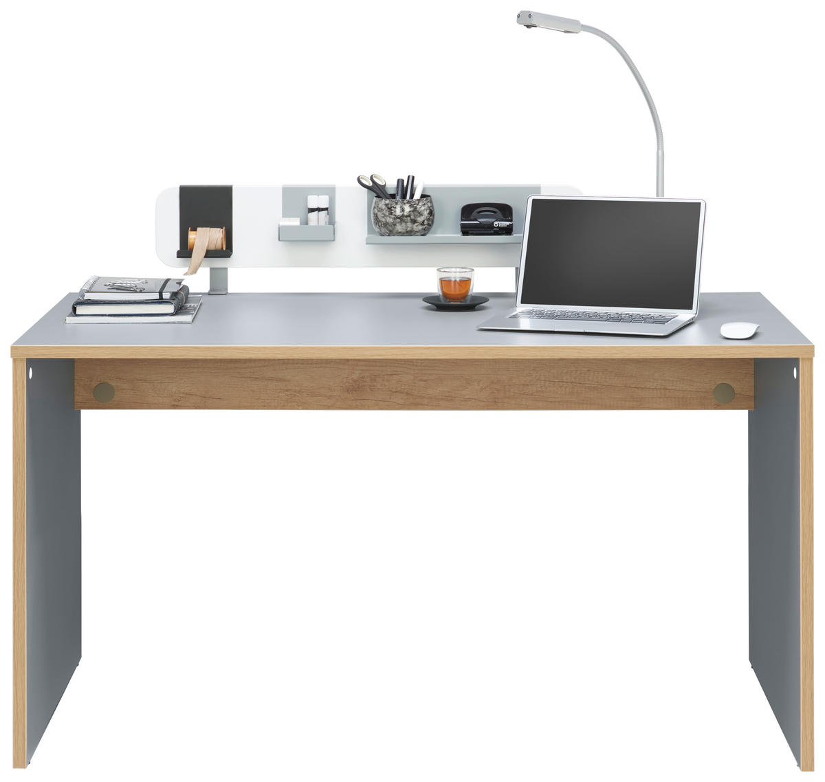 SCHREIBTISCH 130/70/72,7 cm  in Grau, Eichefarben  - Eichefarben/Grau, Modern, Holz/Holzwerkstoff (130/70/72,7cm) - Paidi