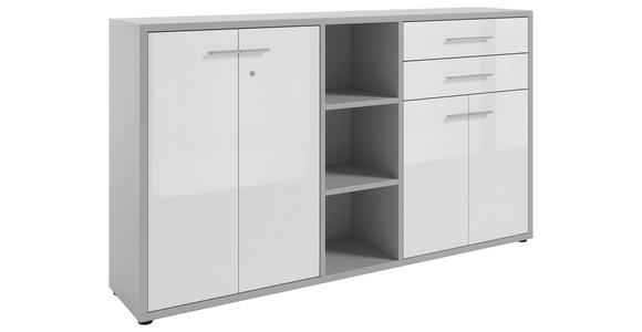 SIDEBOARD Texas  in 191,1/110/40 cm  - Hellgrau/Alufarben, MODERN, Glas/Holzwerkstoff (191,1/110/40cm) - Novel