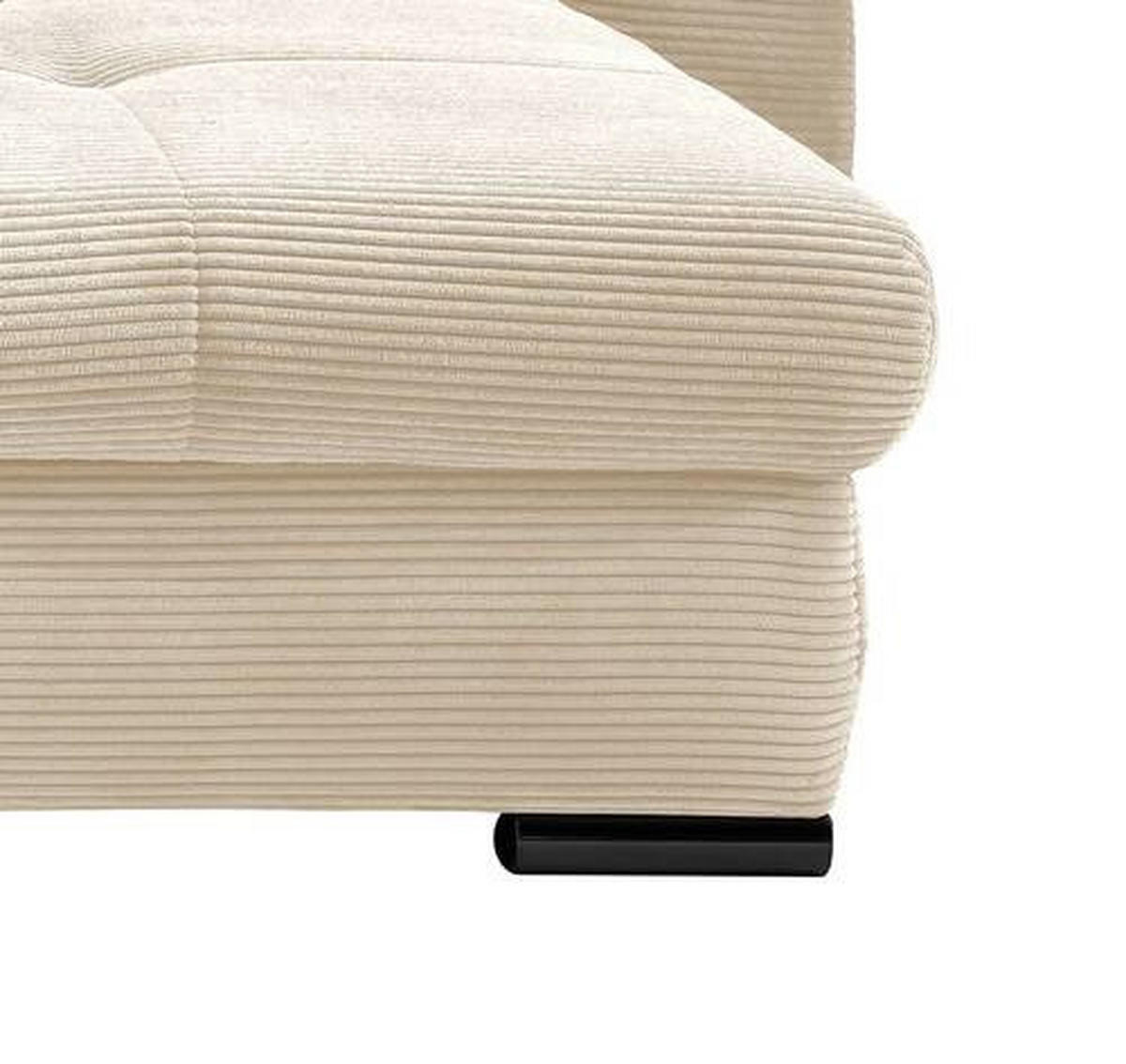 ECKSOFA in Cord Beige  - Beige/Schwarz, Modern, Holz/Textil (302/188cm) - MID.YOU