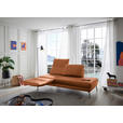 RÉCAMIERE in Echtleder Cognac  - Chromfarben/Cognac, Design, Leder/Metall (209/85-109/95-16cm) - Dieter Knoll