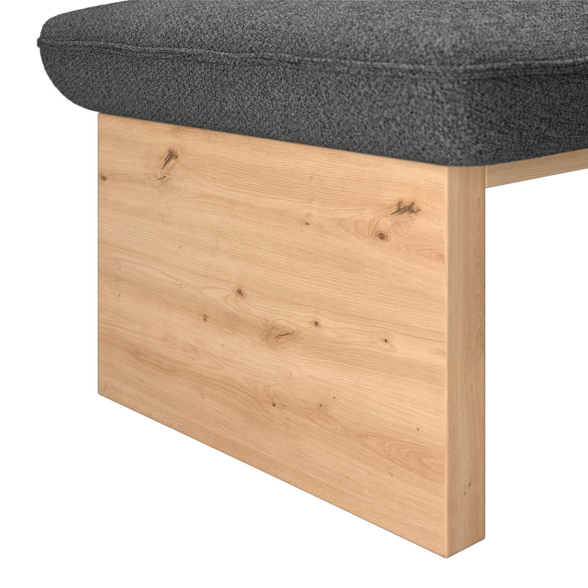 ECKBANK 232/170 cm Webstoff Schwarz Eiche Sperrholz   - Eichefarben/Schwarz, KONVENTIONELL, Holz/Textil (232/170cm) - Livetastic