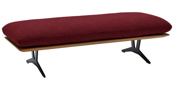 HOCKERBANK in Holz, Textil Rot - Rot/Schwarz, Design, Holz/Textil (150/43/60cm) - Dieter Knoll