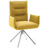 ARMLEHNSTUHL DREHBAR 360°  in Flachgewebe  - Edelstahlfarben/Gelb, Design, Textil/Metall (59/93/59cm) - Dieter Knoll