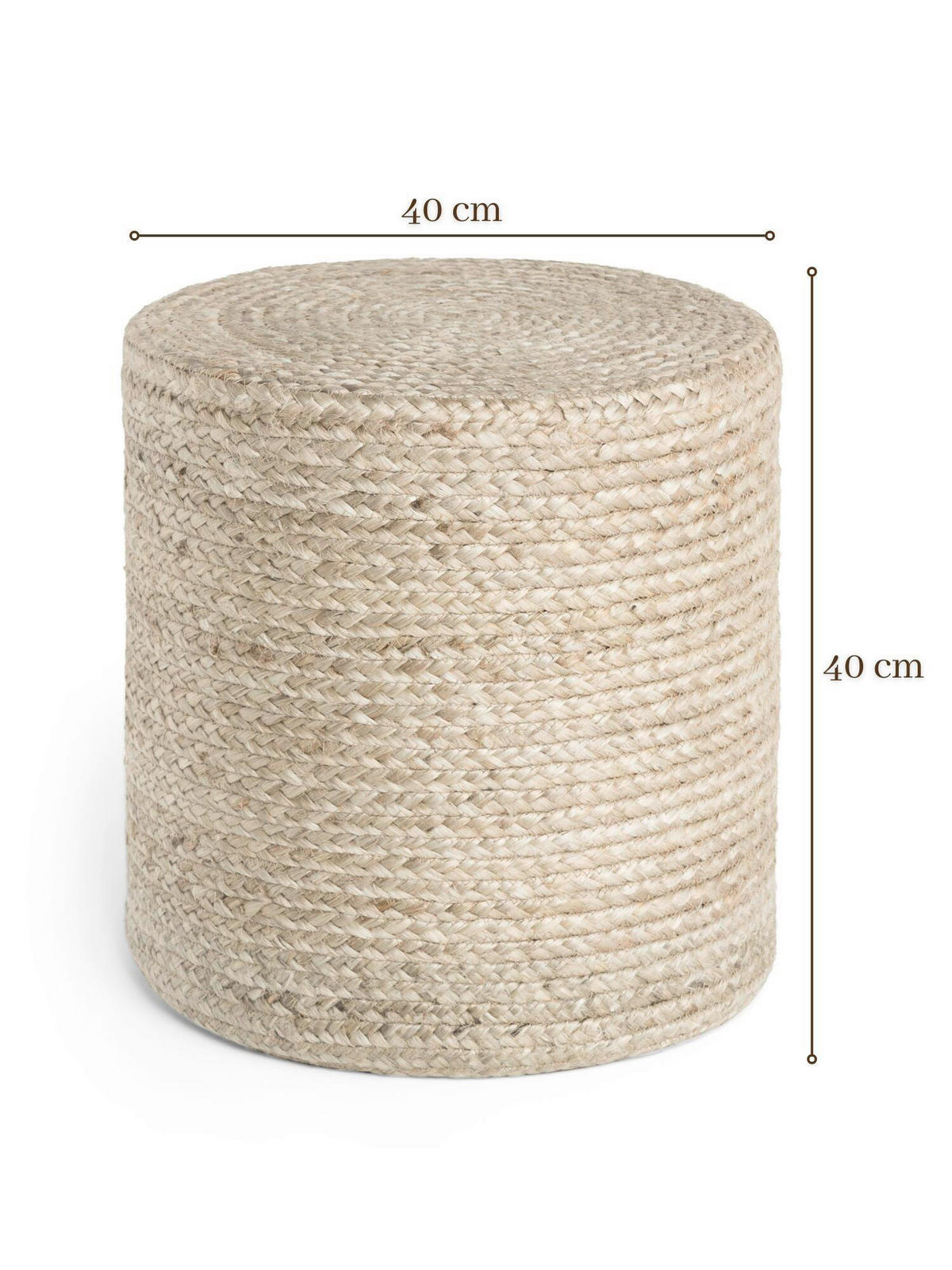 POUF Struktur Uni 40/40/40 cm  - Greige, Basics, Textil (40/40/40cm)