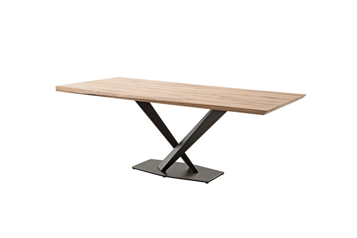 ESSTISCH in Holz 160/90/74 cm  - Eichefarben/Schwarz, KONVENTIONELL, Holz/Metall (160/90/74cm) - MID.YOU