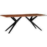 STOL ZA BLAGOVAONICU  crna, boje oraha  drvo, metal      - boje oraha/crna, Moderno, drvo/metal (220/100/76cm) - MID.YOU