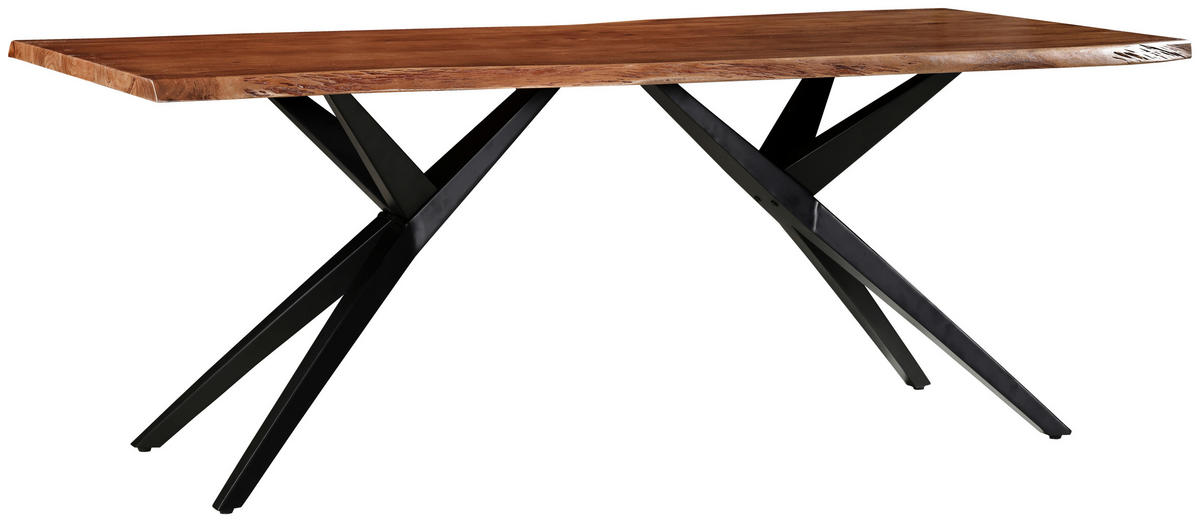 STOL ZA BLAGOVAONICU  crna, boje oraha  drvo, metal      - boje oraha/crna, Moderno, drvo/metal (220/100/76cm) - MID.YOU