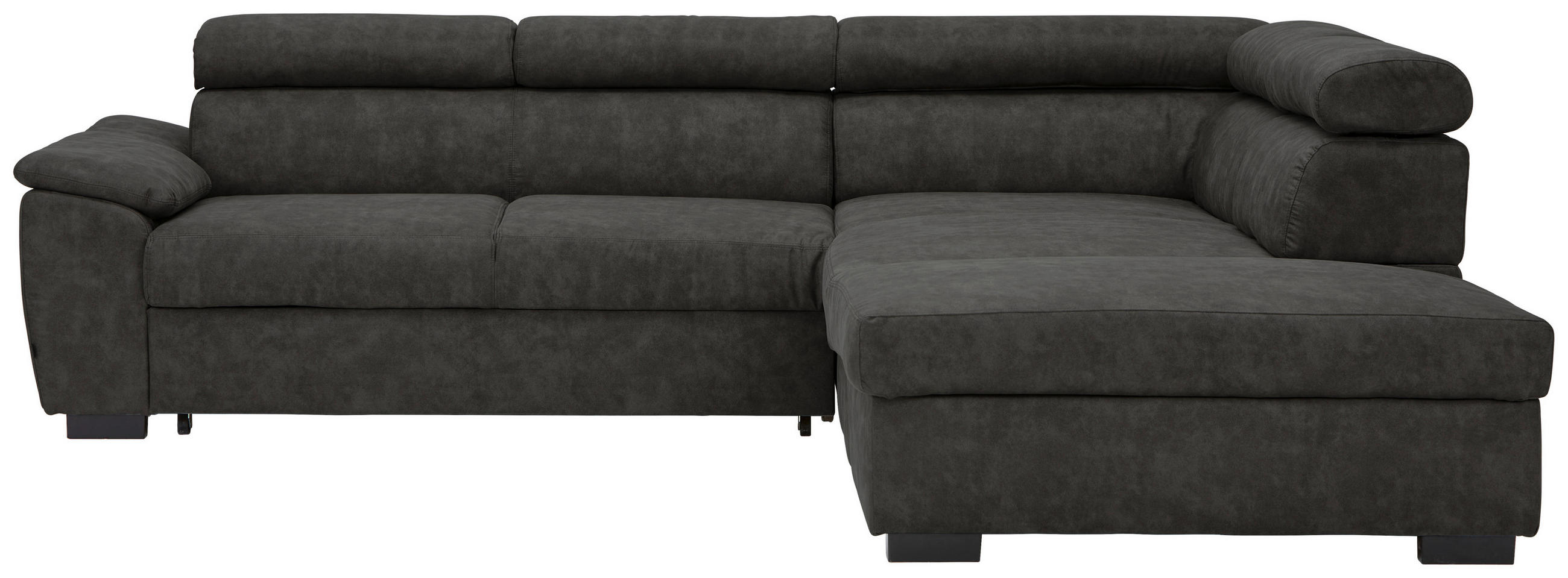 ECKSOFA Anthrazit Lederlook  - Anthrazit/Schwarz, MODERN, Kunststoff/Textil (263/230cm) - Hom`in