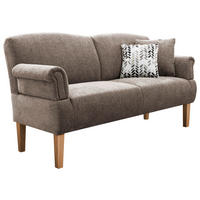 SOFA Flachgewebe Braun  - Naturfarben/Braun, Romantik / Landhaus, Holz/Textil (181/98/81cm) - Sit & More