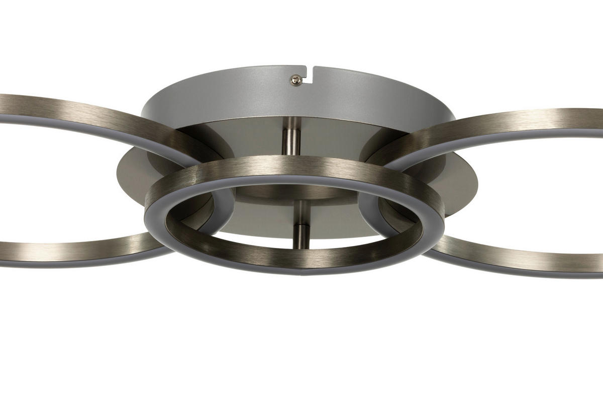 LED-DECKENLEUCHTE Giga 68/30/7,5 cm   - Nickelfarben, Basics, Kunststoff/Metall (68/30/7,5cm) - Novel