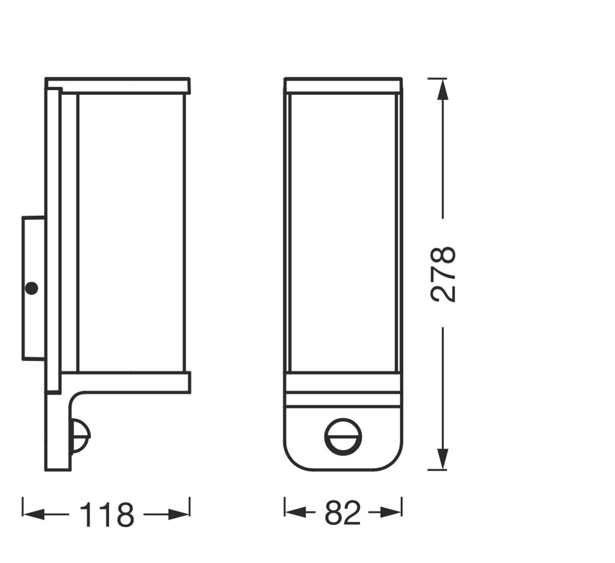 AUßENLEUCHTE 8,2/11,8/27,8 cm   - Dunkelgrau, Basics, Glas/Metall (8,2/11,8/27,8cm) - Osram