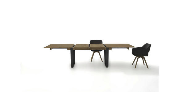 ESSTISCH Kerneiche vollmassiv rechteckig Anthrazit, Eichefarben - Eichefarben/Anthrazit, Design, Holz/Metall (190(240)/95/76cm) - Valnatura
