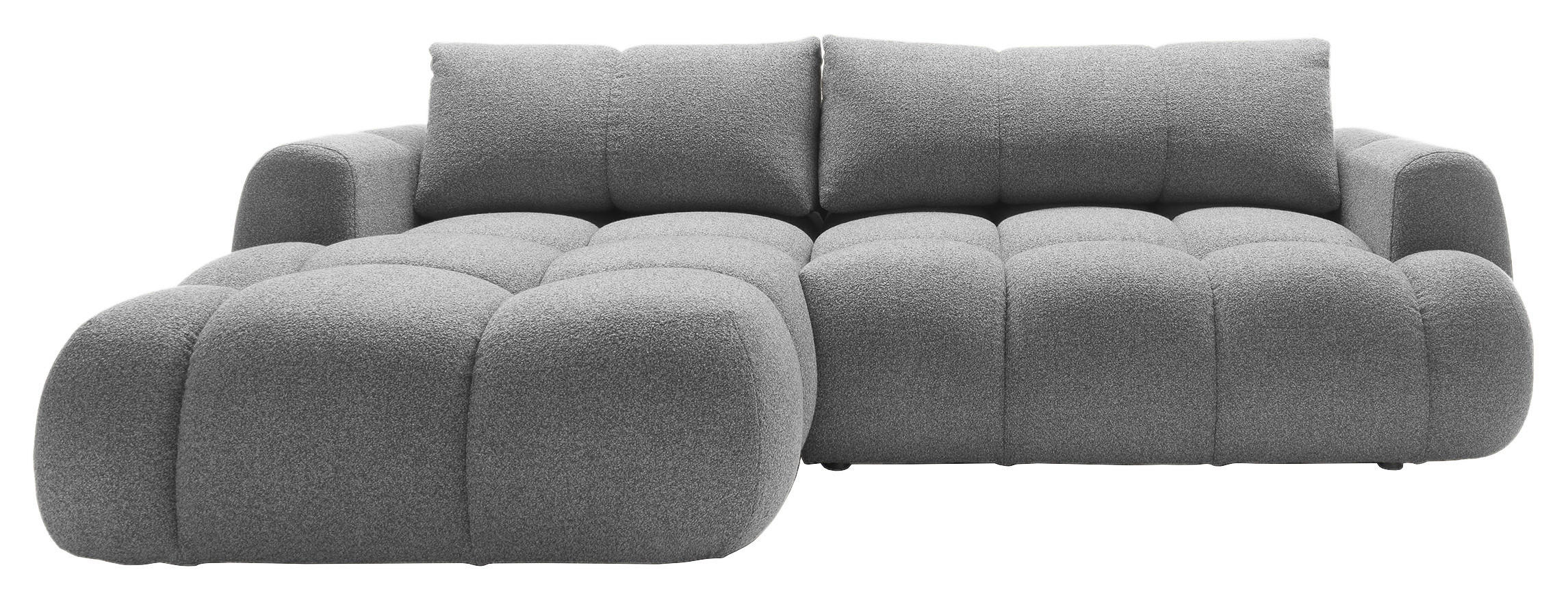 ECKSOFA Hellgrau Struktur  - Hellgrau/Schwarz, KONVENTIONELL, Kunststoff/Textil (172/272cm) - Carryhome