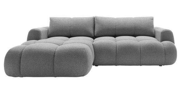 ECKSOFA Hellgrau Struktur  inkl. Rückenkissen, Bettkasten, Schlaffunktion, Rücken echt, Liegefläche im Originalstoff  - Hellgrau/Schwarz, KONVENTIONELL, Kunststoff/Textil (172/272cm) - Carryhome