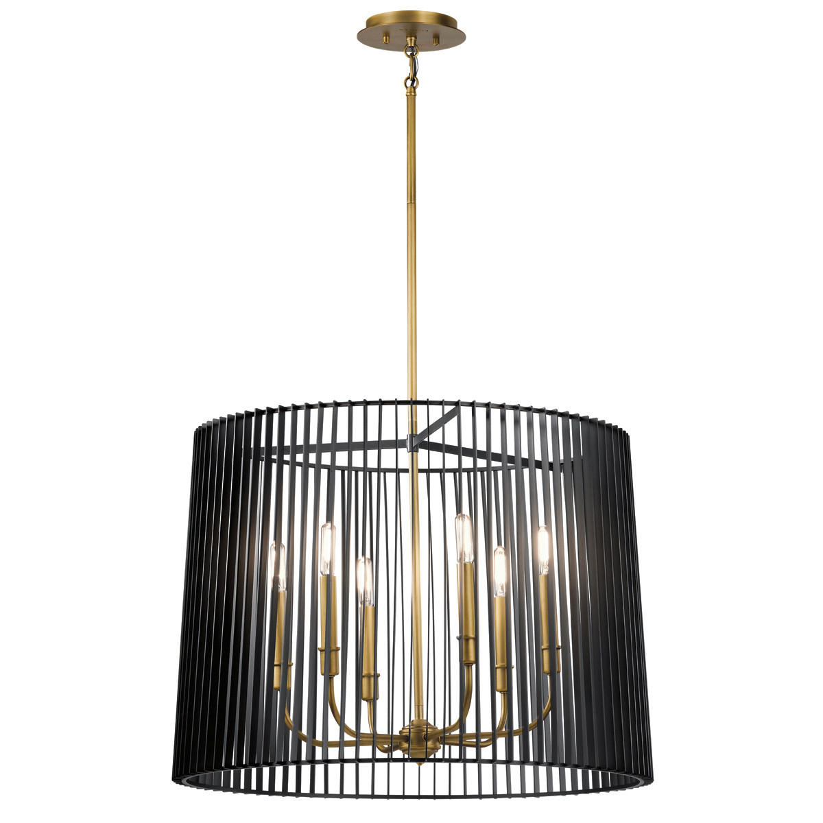 KRONLEUCHTER Linara 66/63.6 cm  - Messingfarben/Schwarz, Design, Metall (66/63.6cm) - Elstead Lighting
