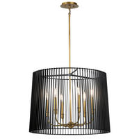 LUSTER, 66/63.6 cm  - čierna/mosadzná, Design, kov (66/63.6cm) - Elstead Lighting