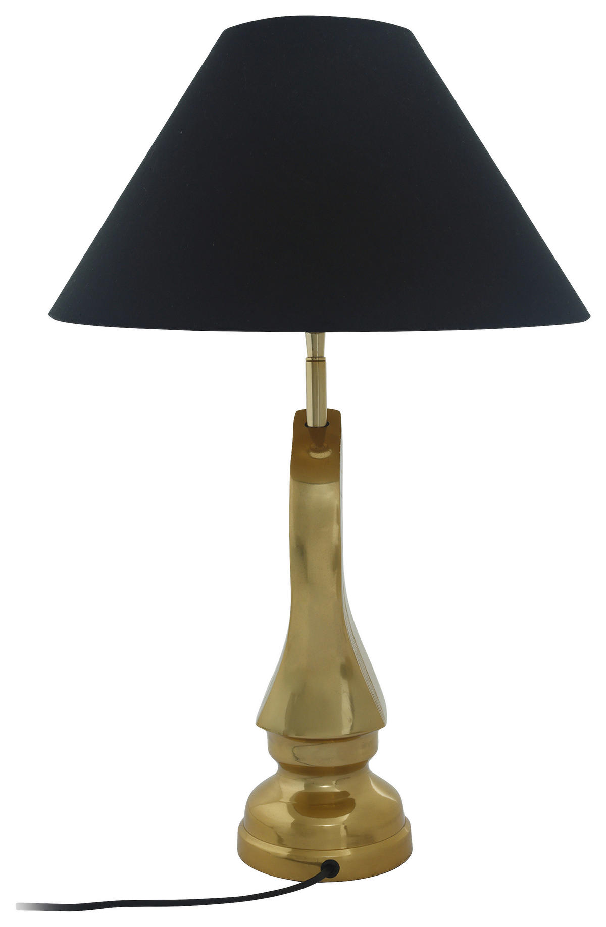 STOLNÍ LAMPA, E27, 40/14/62 cm - černá/barvy zlata, Basics, kov/textil (40/14/62cm) - MID.YOU