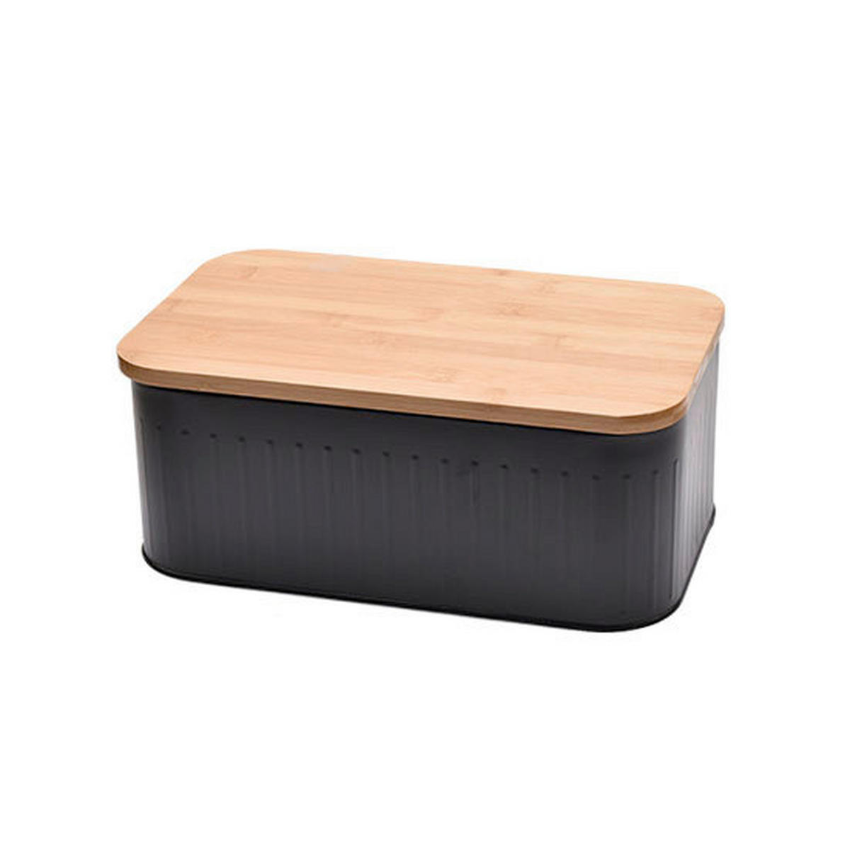 BROTKASTEN  - Schwarz/Naturfarben, Basics, Naturmaterialien/Metall (30,5/18/12,2cm) - Homeware Profession.