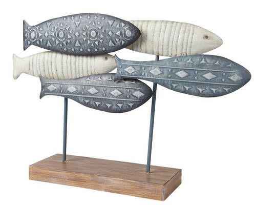 RIBA DEKORATIVNA - bijela/svijetlo smeđa, Basics, drvo (13cm)