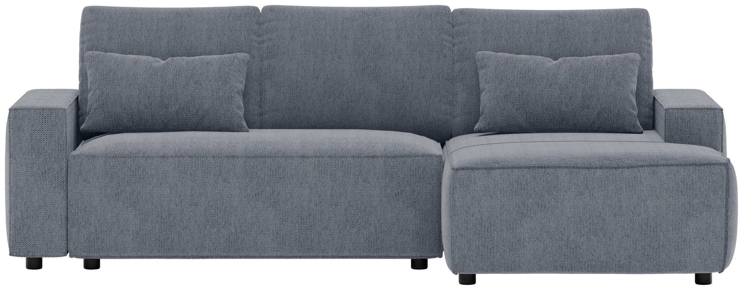 ECKSCHLAFSOFA  mit seitenverkehrt erhältlich, Rücken echt Chenille Anthrazit  - Anthrazit/Schwarz, MODERN, Kunststoff/Textil (247/154cm) - Livetastic