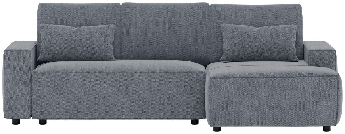 ECKSCHLAFSOFA  mit seitenverkehrt erhältlich, Rücken echt Chenille Anthrazit  - Anthrazit/Schwarz, MODERN, Kunststoff/Textil (247/154cm) - Livetastic