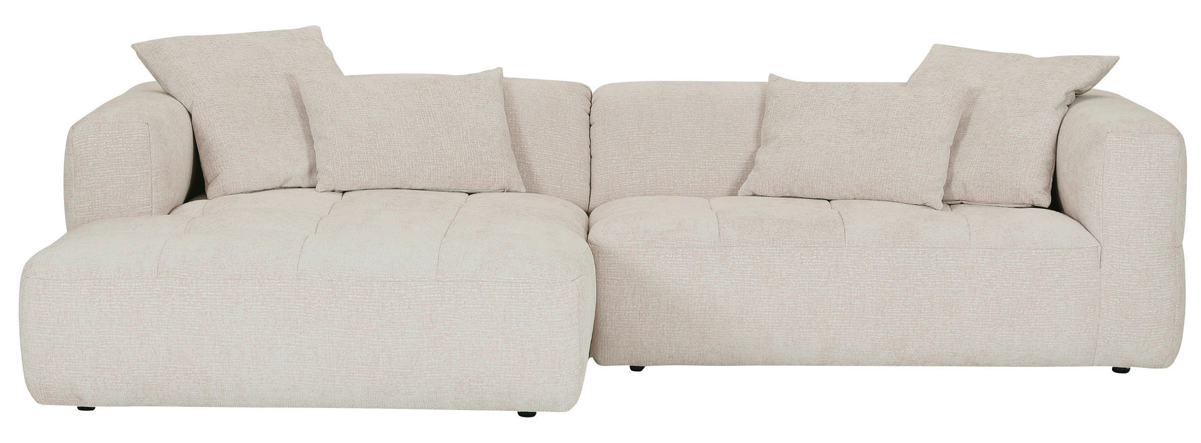 ECKSOFA Hellbraun Flachgewebe  - Hellbraun/Schwarz, KONVENTIONELL, Kunststoff/Textil (170/280cm) - Carryhome