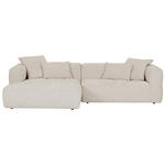 ECKSOFA Hellbraun Flachgewebe  - Hellbraun/Schwarz, KONVENTIONELL, Kunststoff/Textil (170/280cm) - Carryhome