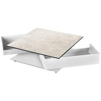 COUCHTISCH in Metall, Keramik 84-174/84/27,5 cm  - Weiß, Design, Keramik/Metall (84-174/84/27,5cm) - Naos