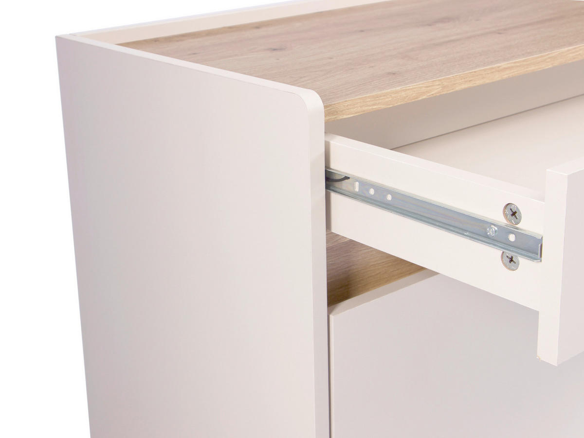 KOMMODE , 80/68/40 cm, 1 Schublade(n)  - Kaschmir/Schwarz, MODERN, Holzwerkstoff/Kunststoff (80/68/40cm) - MID.YOU