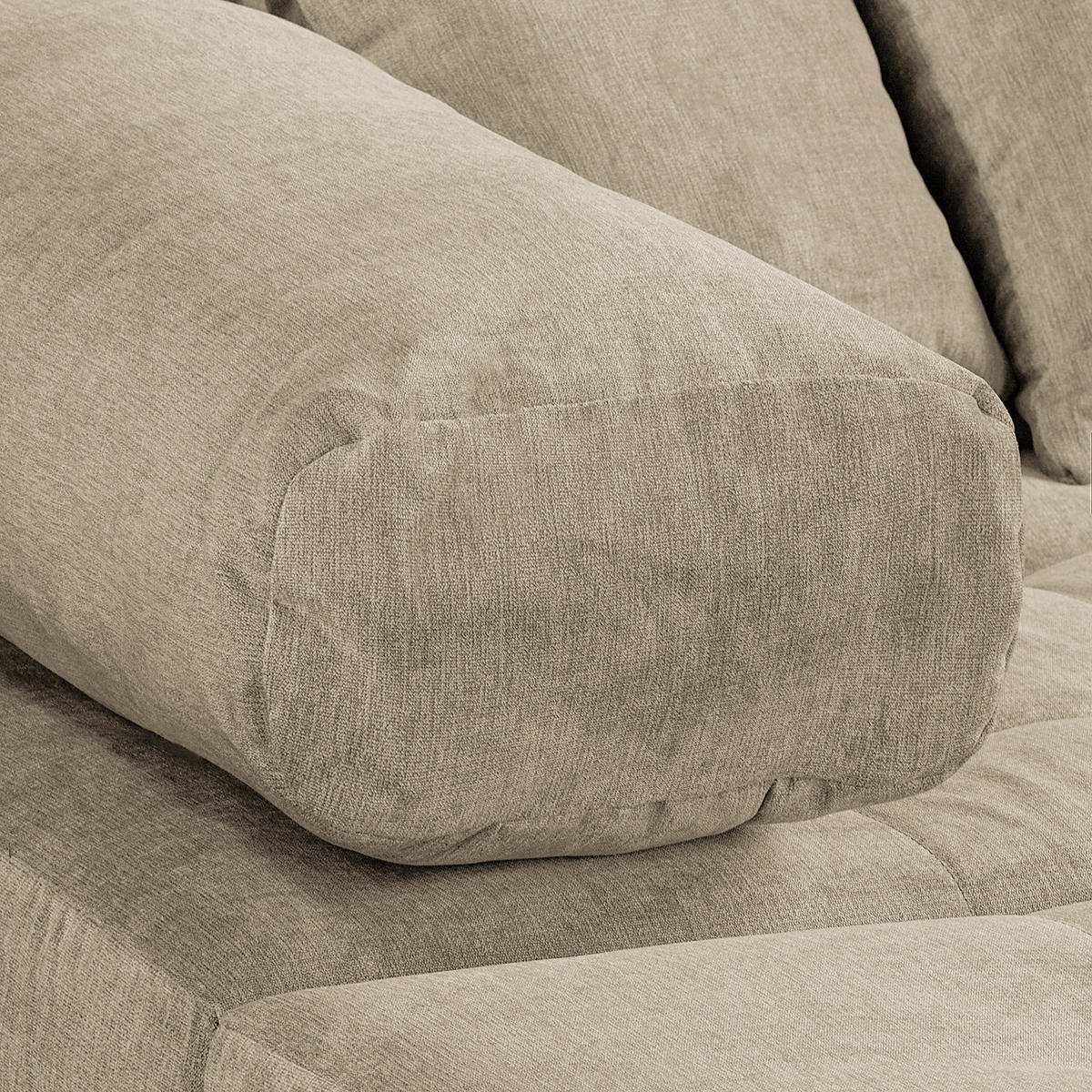 ECKSOFA Naomi Cappuccino Mikrofaser Rückenkissen  - Schwarz/Cappuccino, Design, Kunststoff/Textil (243/284cm) - P & B