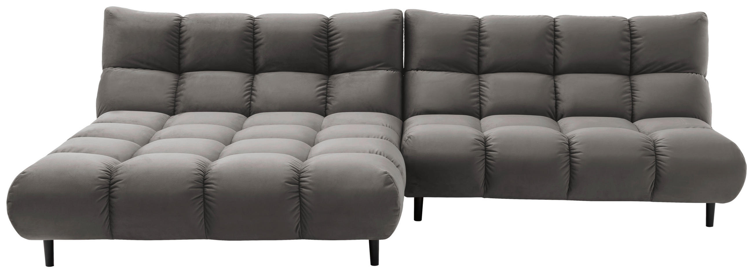 ECKSOFA Grau Velours  - Schwarz/Grau, Design, Holz/Textil (178/293cm) - Pure Home Lifestyle