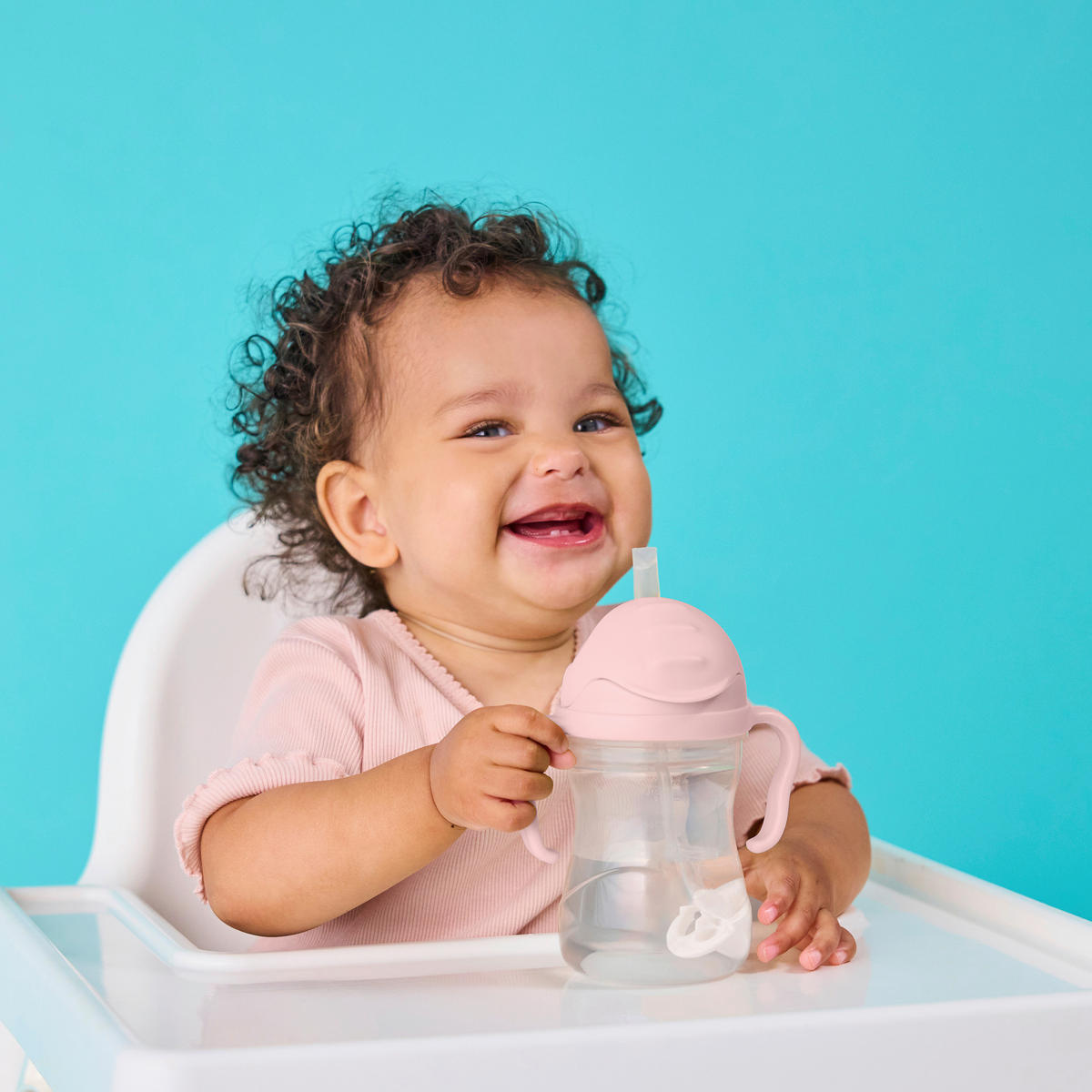 TRINKLERNBECHER-SET - Hellrosa, Basics, Kunststoff (12/14/7cm)