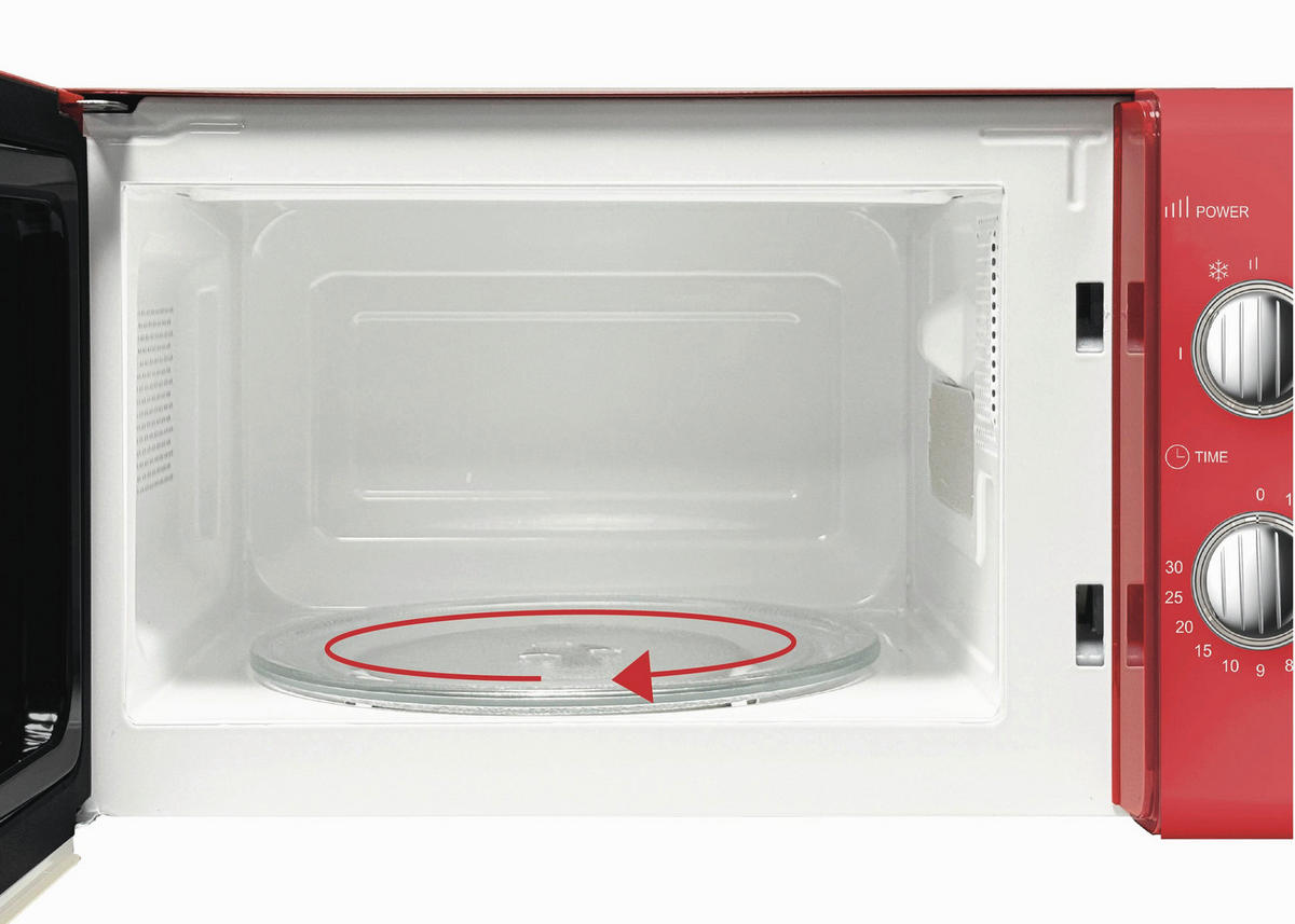 MIKROWELLE MW-R 25.3 ROT  - Rot, Trend, Metall (45,2/26,2/36cm)