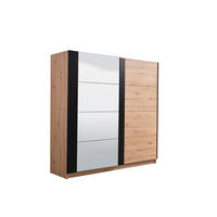 FÜGGESZTETT TOLÓAJTÓS SZEKRÉN fekete, tölgyfa színű  - tölgyfa színű/fekete, Basics, faalapú anyag (217/210/62,5cm) - Xora