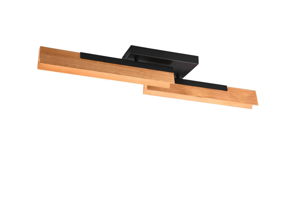 LED-DECKENLEUCHTE KERALA 14,5/83/11,5 cm   - Schwarz/Braun, Design, Holz/Metall (14,5/83/11,5cm) - Trio Leuchten