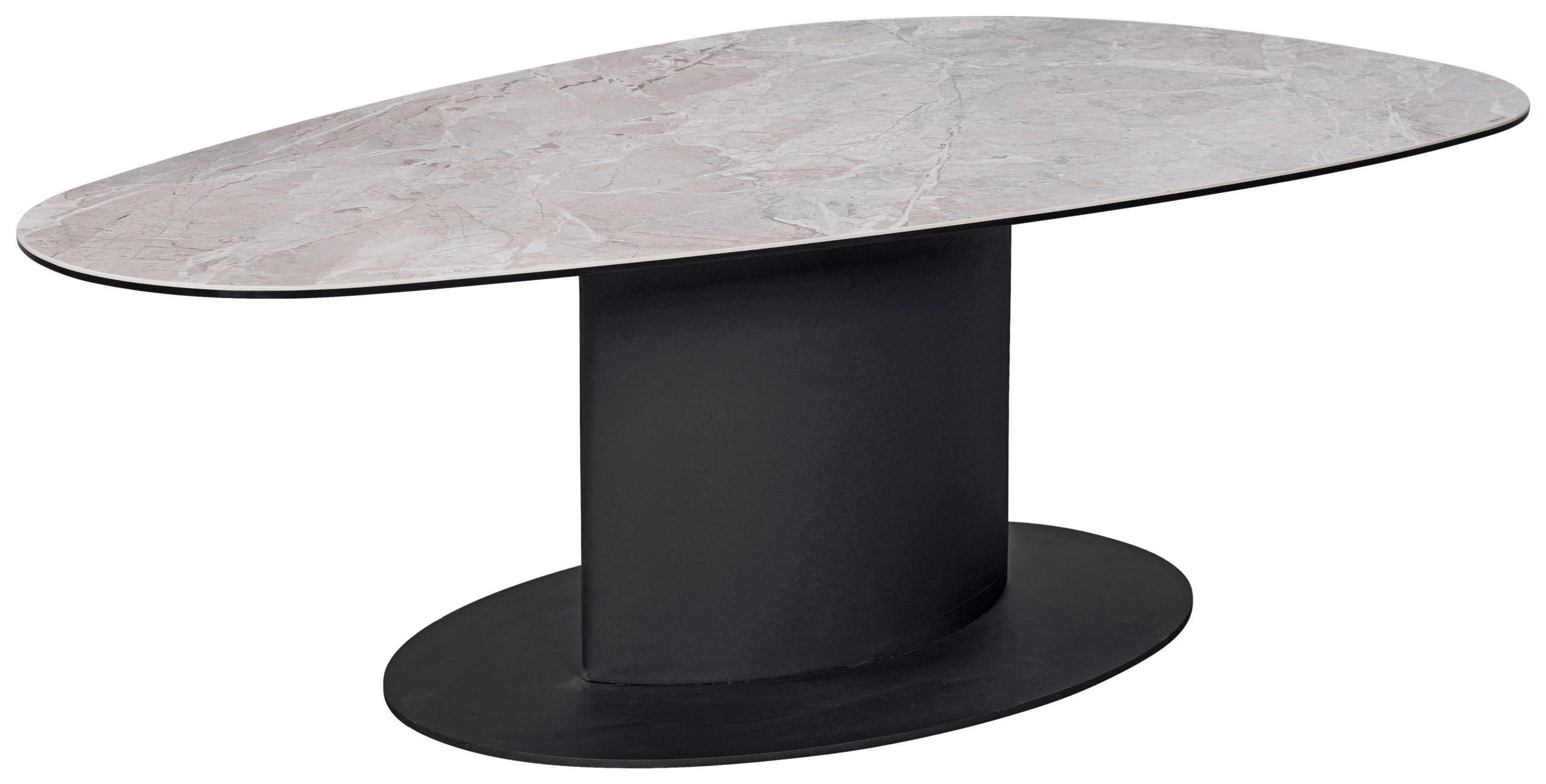COUCHTISCH ESG 130/70/42 cm bootsförmig Schwarz, Beige  - Beige/Schwarz, Design, Glas/Keramik (130/70/42cm) - Dieter Knoll