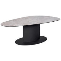 COUCHTISCH ESG 130/70/42 cm bootsförmig Schwarz, Beige  - Beige/Schwarz, Design, Glas/Keramik (130/70/42cm) - Dieter Knoll