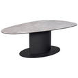 COUCHTISCH in Metall, Glas, Keramik 130/70/42 cm  - Beige/Schwarz, Design, Glas/Keramik (130/70/42cm) - Dieter Knoll